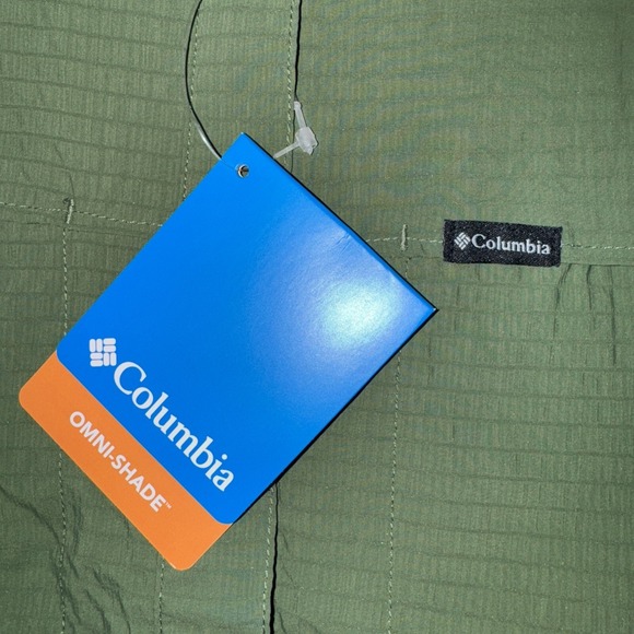 Columbia Womens Boundless Trek Button Up Vented Shirt Omni Shield Green Sz M NEW - Picture 2 of 11